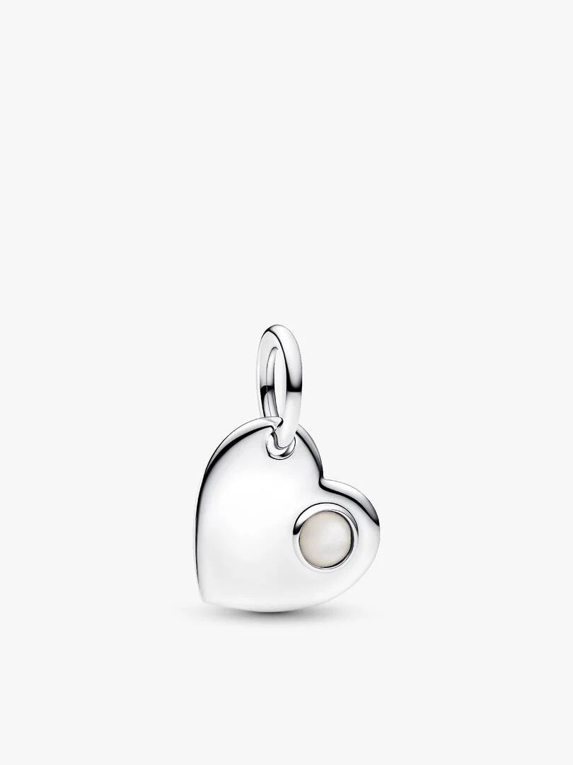 June Birthstone Heart Pendant Necklace 2 Quantity