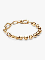 Pandora ME Metal Bead & Link Chain Bracelet 14k gold plating
