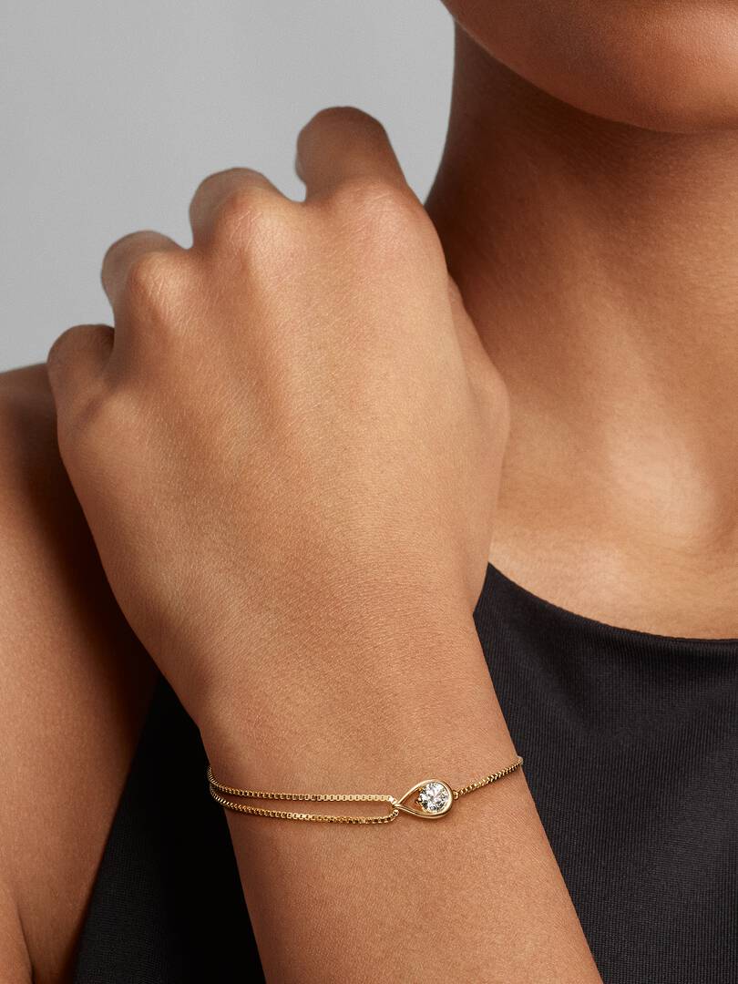 FINAL SALE - Pandora Infinite 14k Gold Lab-grown Diamond Double Chain Bracelet 0.50 ct TW, 14k gold