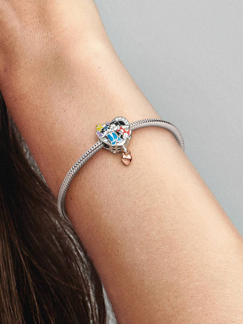 Disney Ohana Lilo & Stitch Inspired Charm Sterling silver, 14k rose gold plating