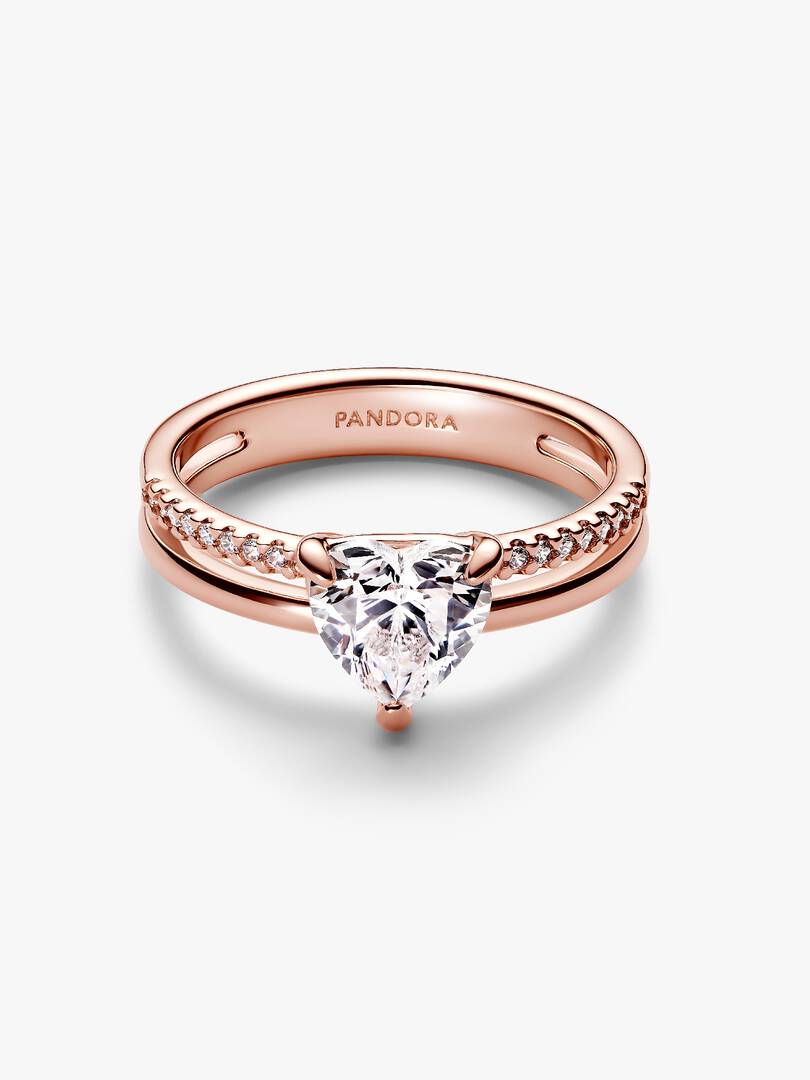 Double Band Heart Ring 14k rose gold plating