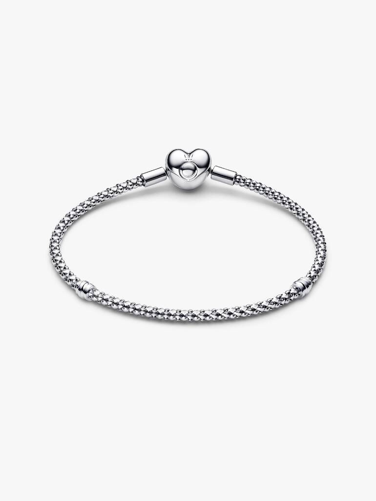 Heart Clasp Studded Chain Bracelet Sterling silver