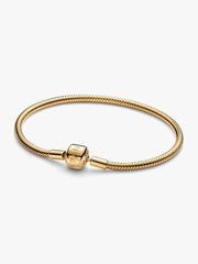 Barrel Clasp Snake Chain Bracelet 14k gold plating