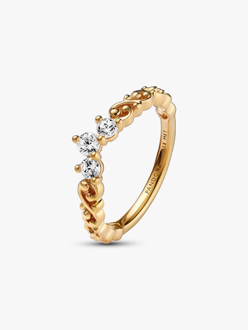 Regal Swirl Tiara Ring 14k gold plating