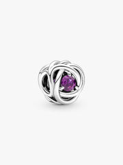 February Purple Eternity Circle Charm Sterling silver