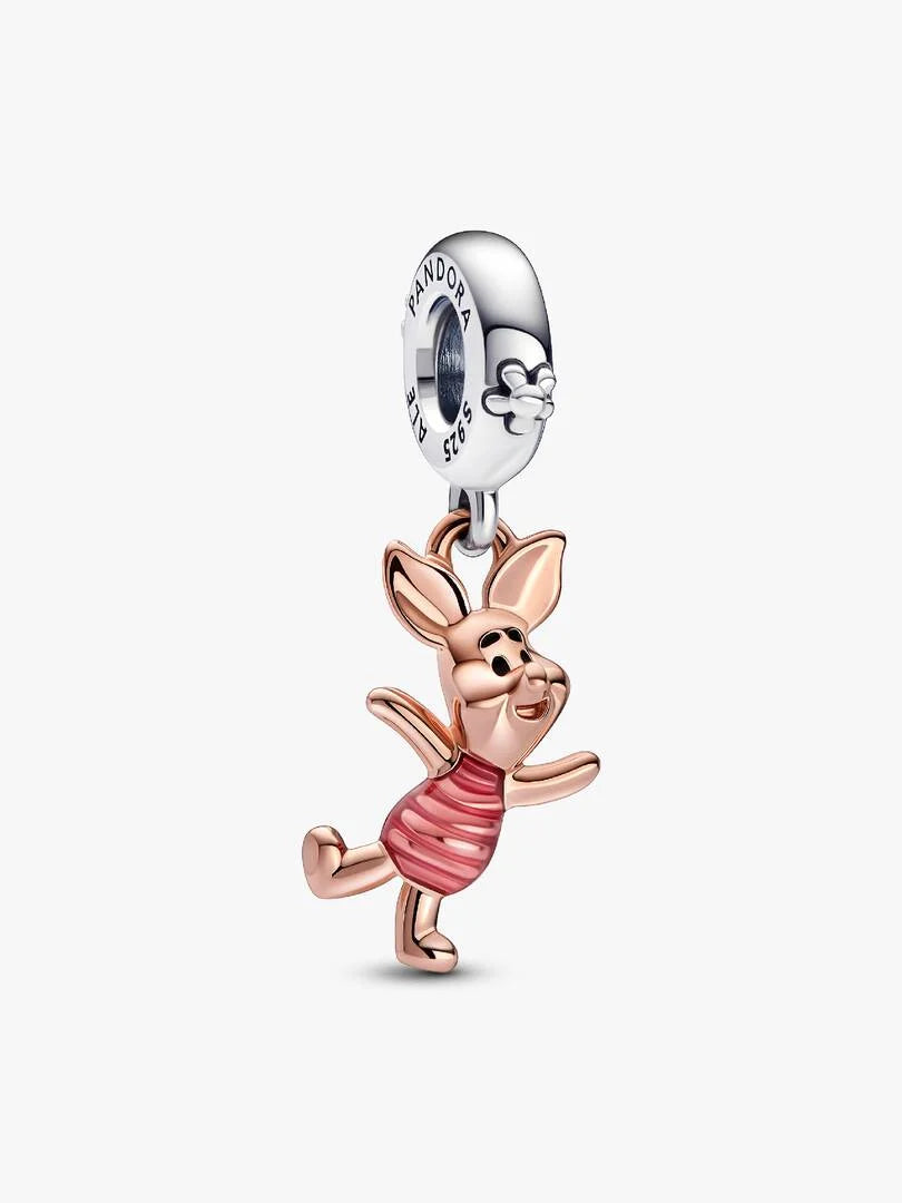 Disney Winnie the Pooh Piglet Dangle Charm Sterling silver, 14k rose gold plating