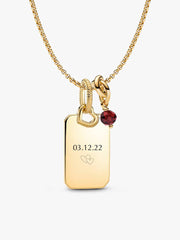 January Engravable Dangle Charm Necklace Set 3 Quantity