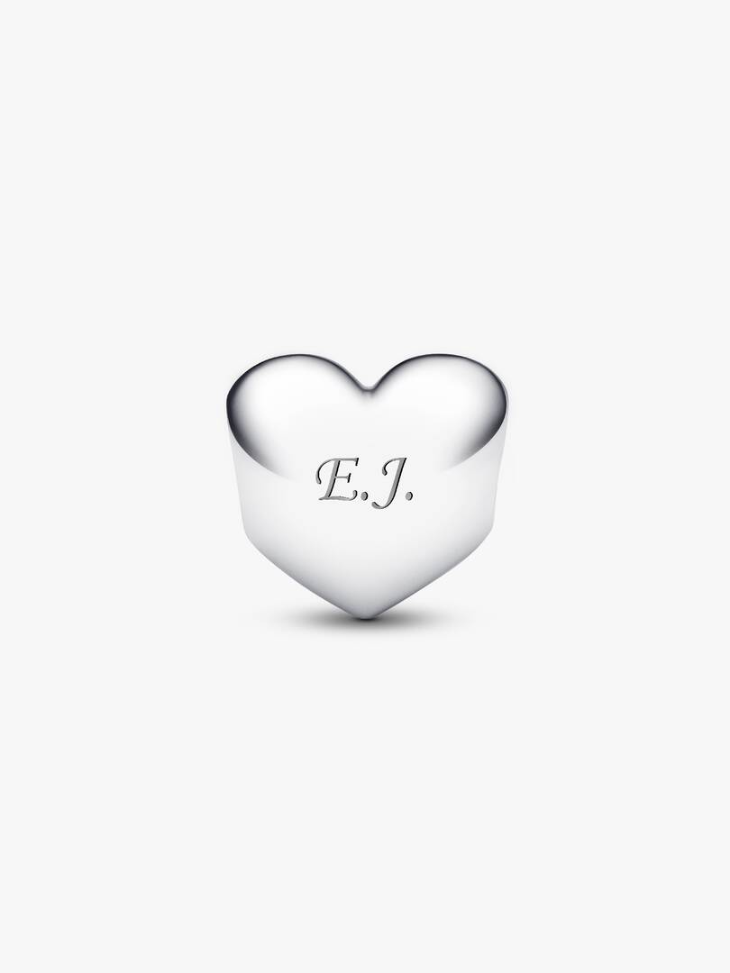 Engravable Red Stone Heart Charm Sterling silver