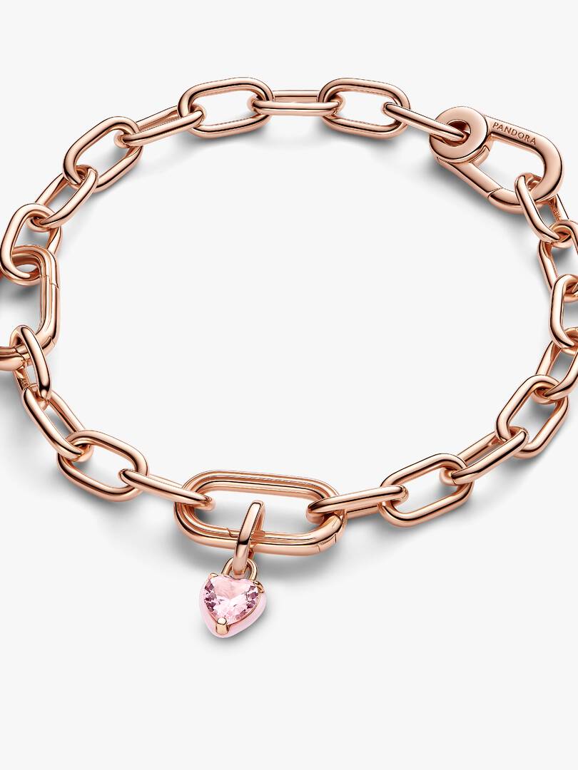 Pandora ME Pink Chakra Heart Mini Dangle Charm 14k rose gold plating