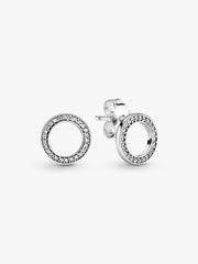 Sparkling Circle Stud Earrings Sterling silver