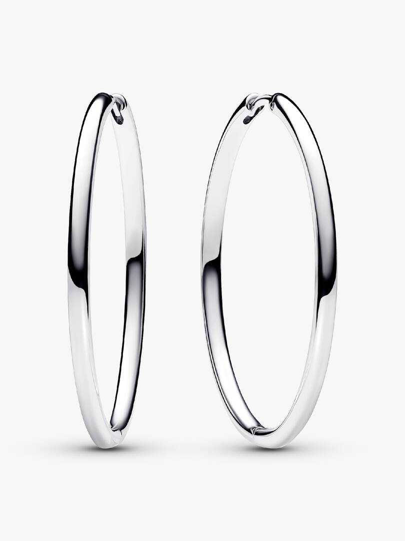 FINAL SALE - Pandora Moments 40 mm Charm Hoop Earrings Sterling silver