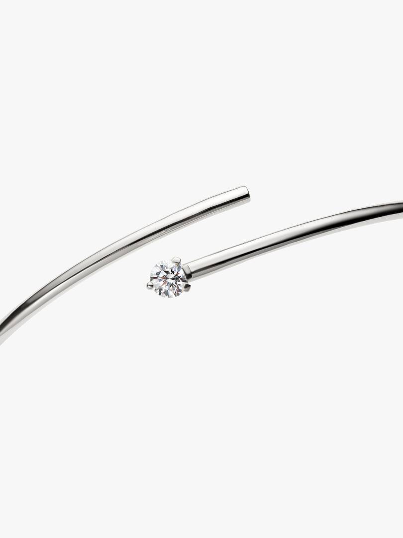 FINAL SALE - Pandora Nova 14k White Gold Lab-grown Diamond Open Bangle 0.25 ct TW, 14k white gold