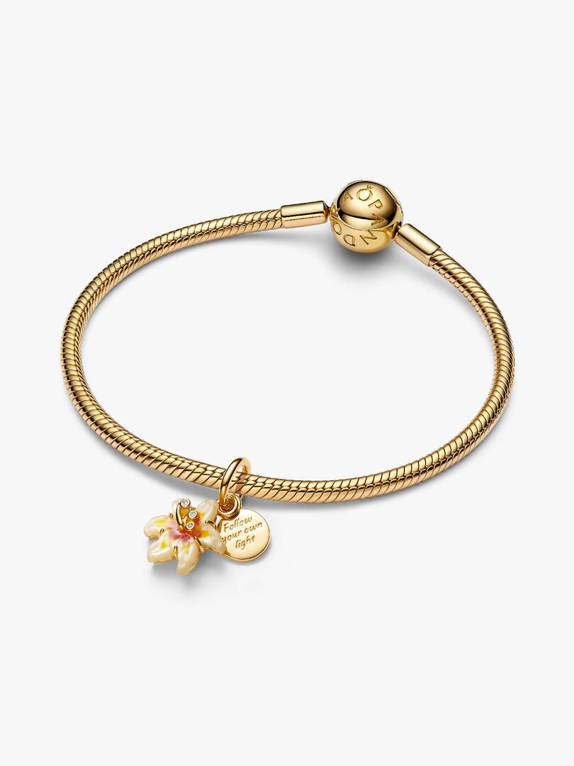 Disney Tangled Sundrop Flower Glow-in-the-dark Charm 14k gold plating