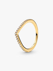 Sparkling Wishbone Ring 14k gold plating