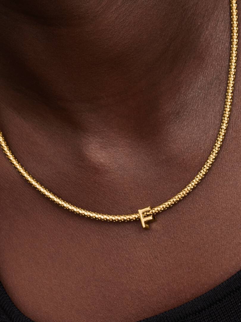 Letter F Alphabet Charm 14k gold plating