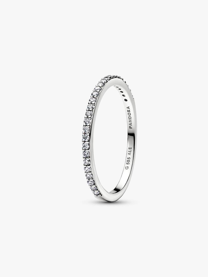 Pandora Era Lab-Grown Diamond Half Eternity Pavé Band Ring 0.11 ct TW, 14k white gold