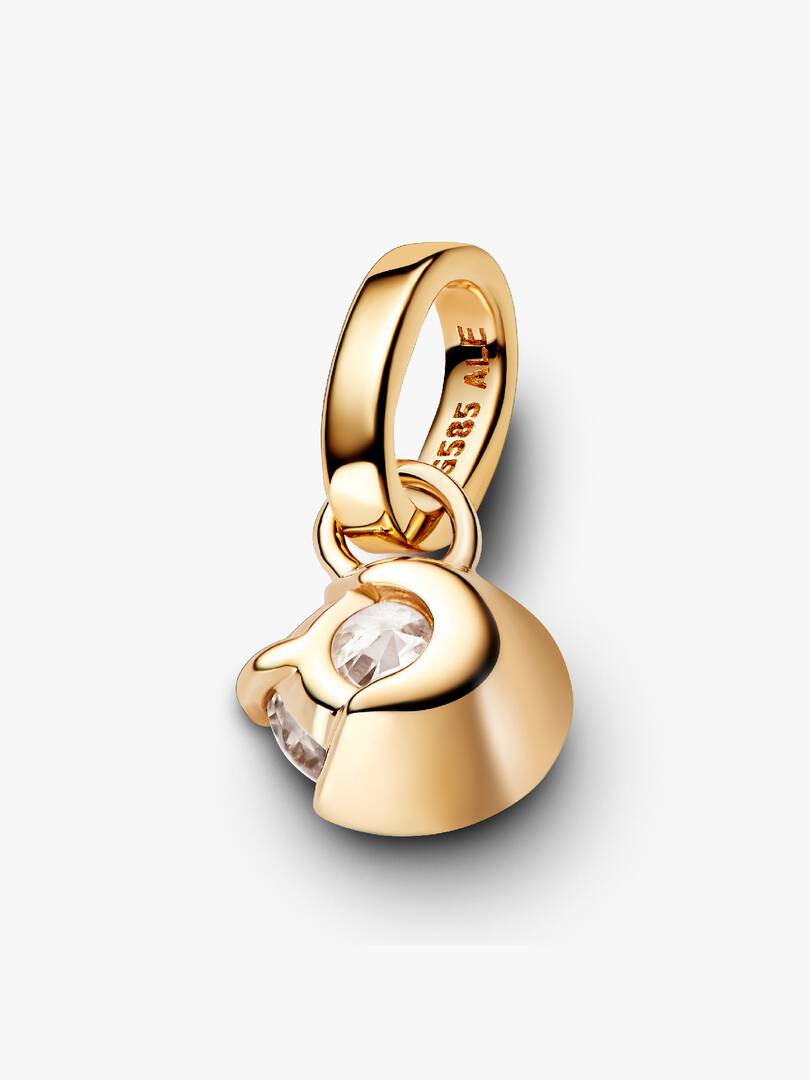 Pandora Talisman 14k Gold Lab-grown Diamond Moon Pendant 0.25 ct TW, 14k gold