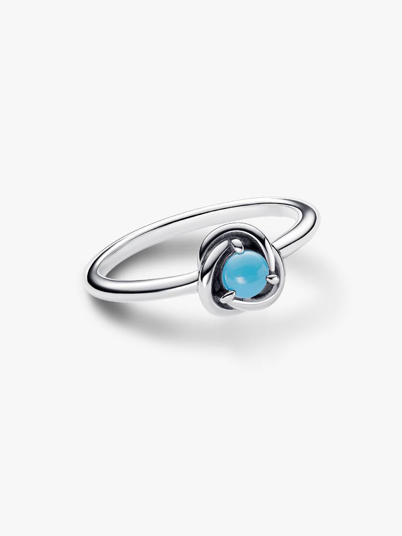 December Turquoise Blue Eternity Circle Ring Sterling silver
