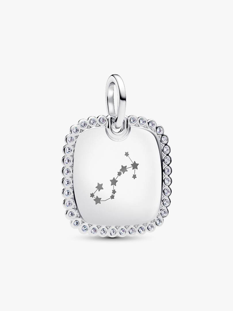 Engravable Square Tag Pendant Sterling silver