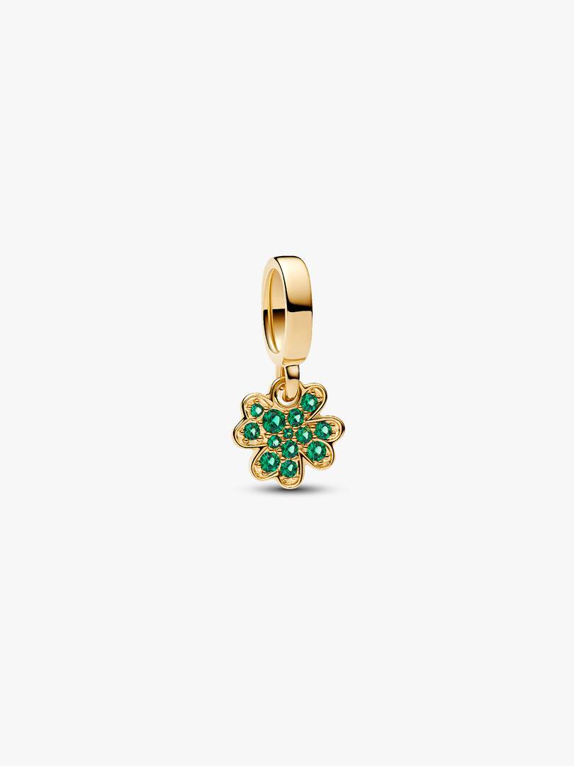 Four-leaf Clover Dangle Charm 14k gold plating