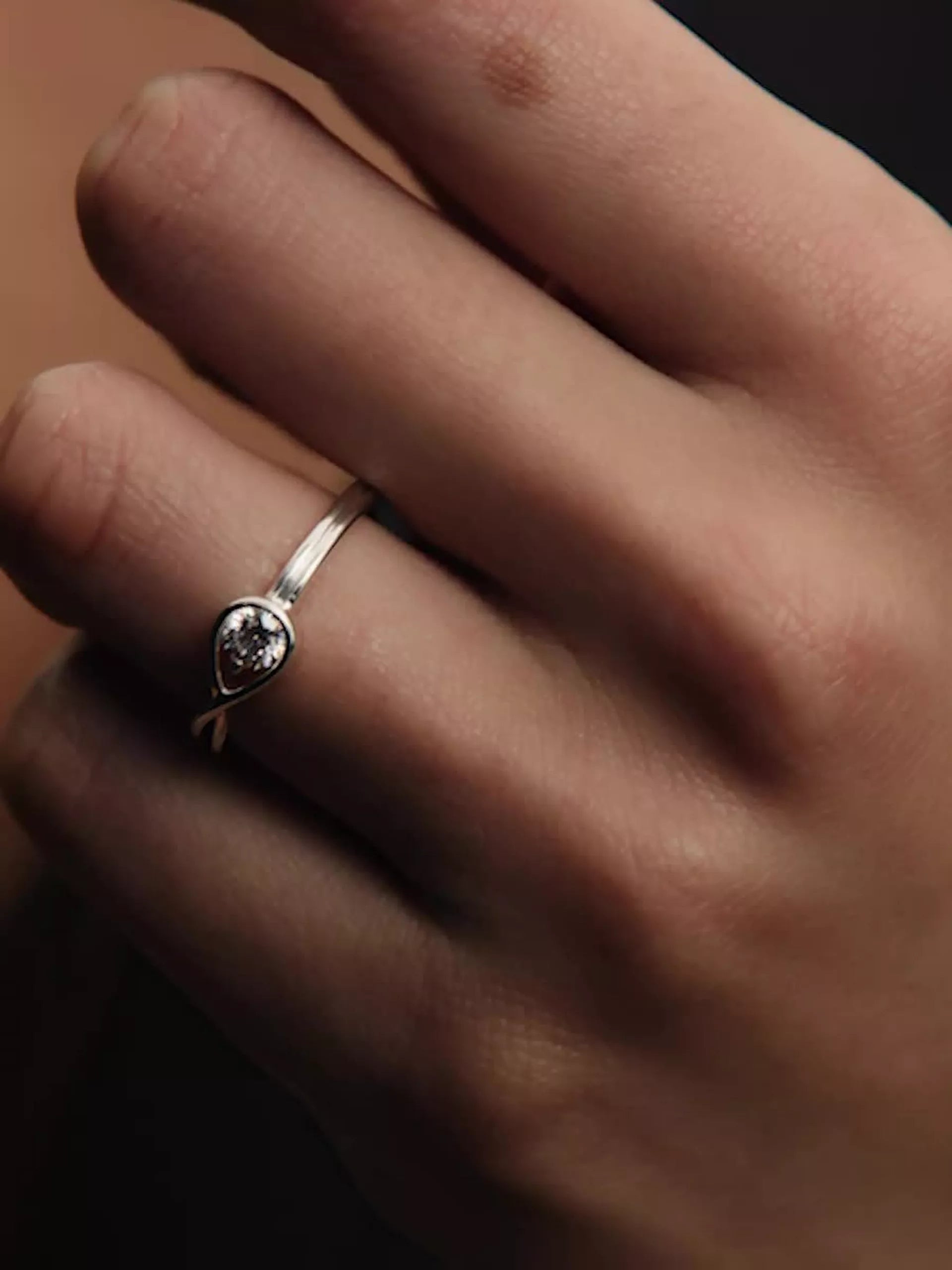 Pandora Infinite Sterling Silver Lab-grown Diamond Ring 0.25 ct TW, Sterling silver