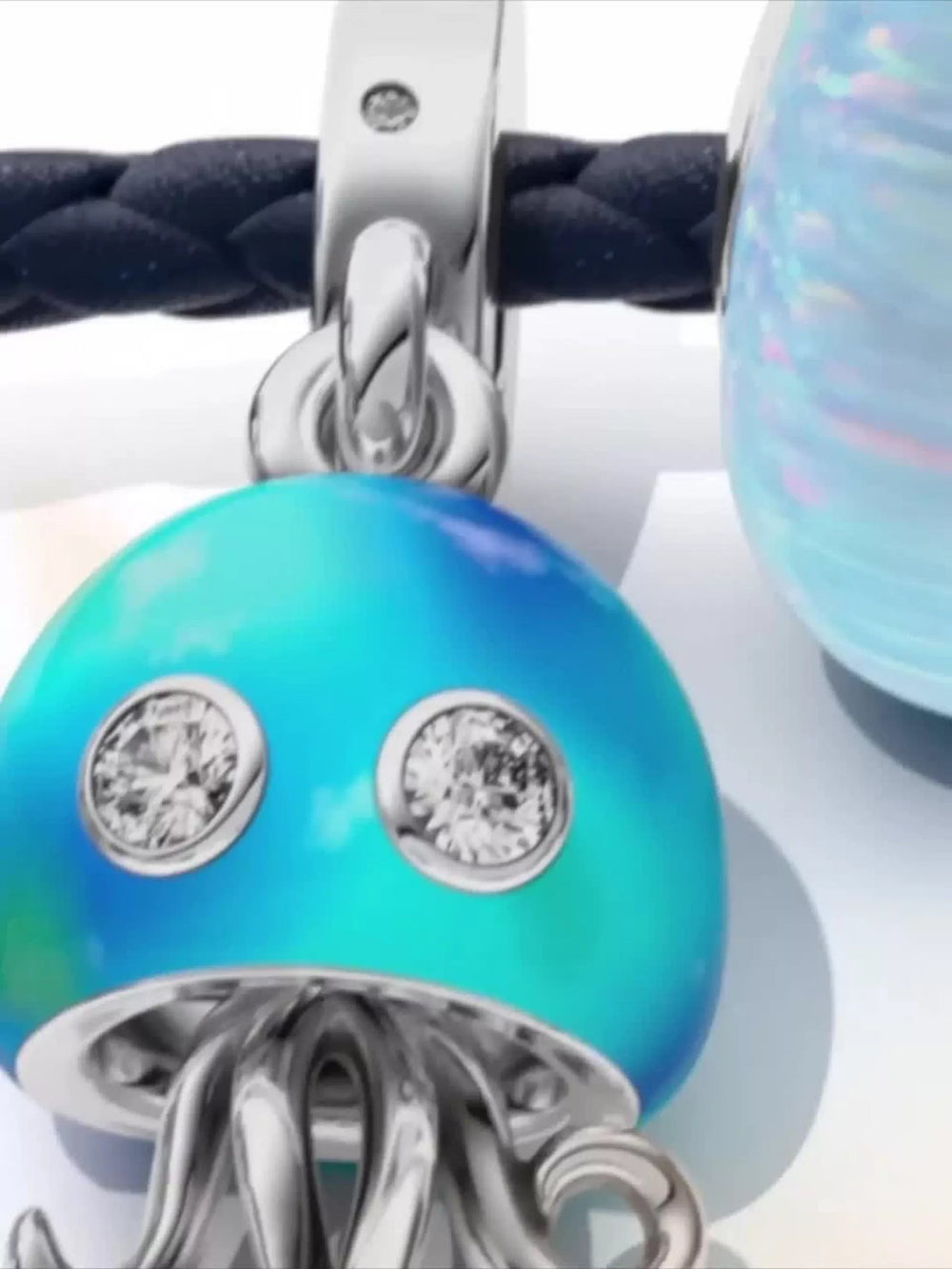Color-changing Jellyfish Dangle Charm Sterling silver