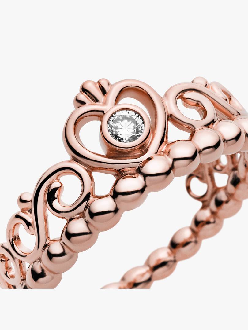 FINAL SALE - Princess Tiara Crown Ring 14k rose gold plating