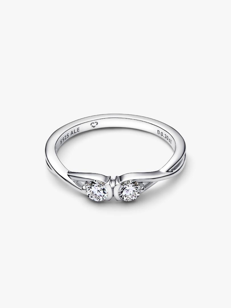 Pandora Infinite Sterling Silver Double-Facing Lab-grown Diamond Ring 0.30 ct TW, Sterling silver