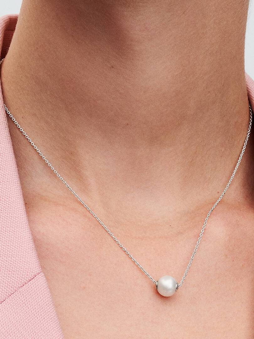Treated Freshwater Cultured Pearl Collier Necklace Sterling silver