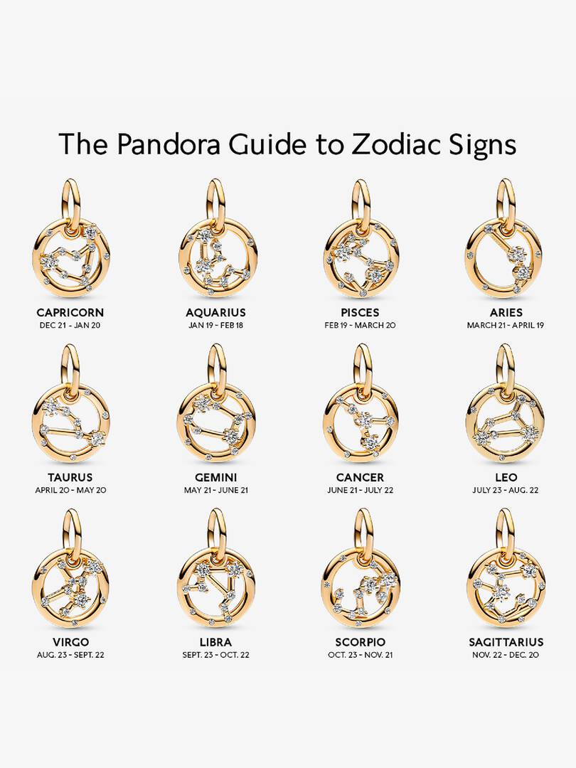 Aquarius Zodiac Dangle Charm 14k gold plating