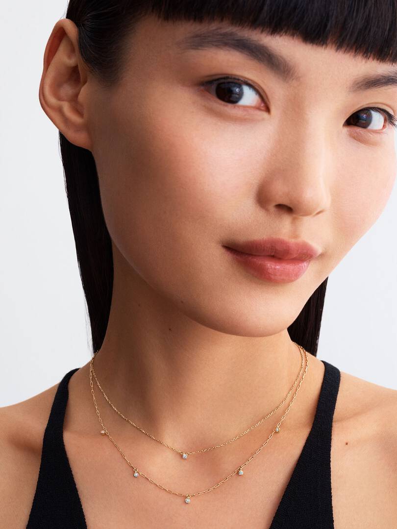 Pandora Era Lab-Grown Diamond Pendant Necklace 0.05 ct TW, 14k gold