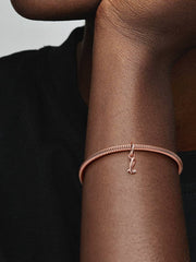 FINAL SALE - Letter l Script Alphabet Dangle Charm 14k rose gold plating