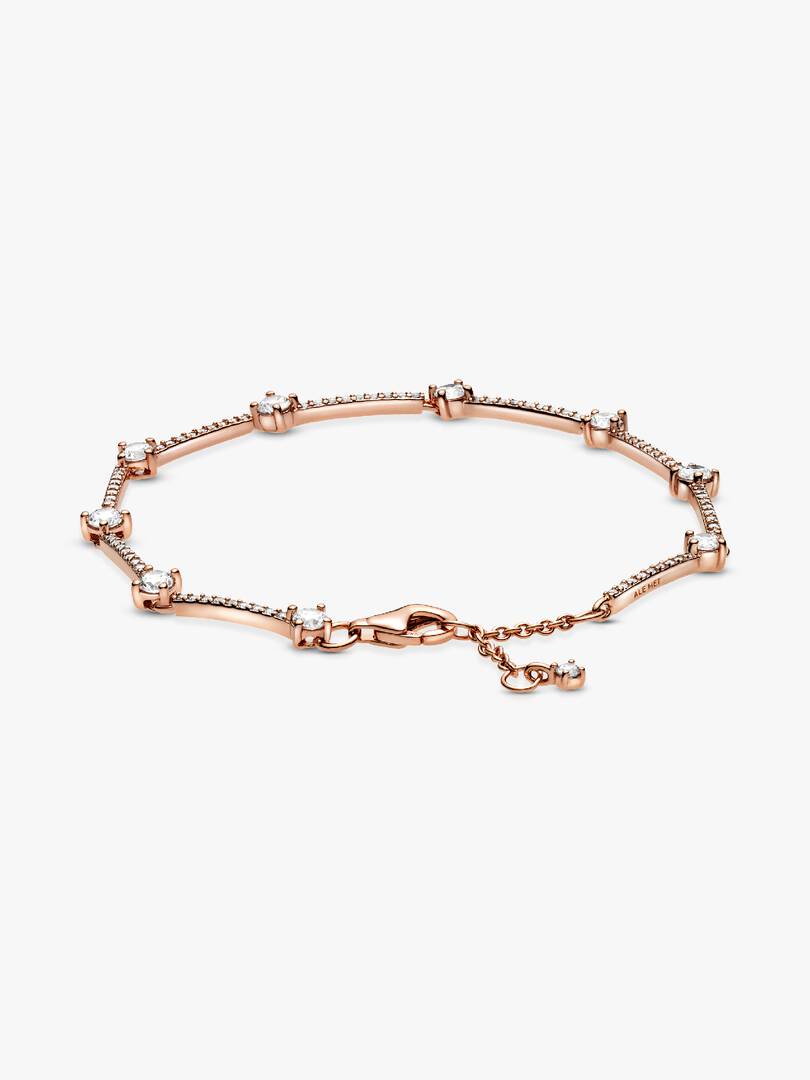 FINAL SALE - Sparkling Pavé Bars Bracelet 14k rose gold plating