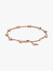 FINAL SALE - Sparkling Pavé Bars Bracelet 14k rose gold plating