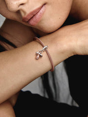 Baby Pacifier Dangle Charm Sterling silver, 14k rose gold plating