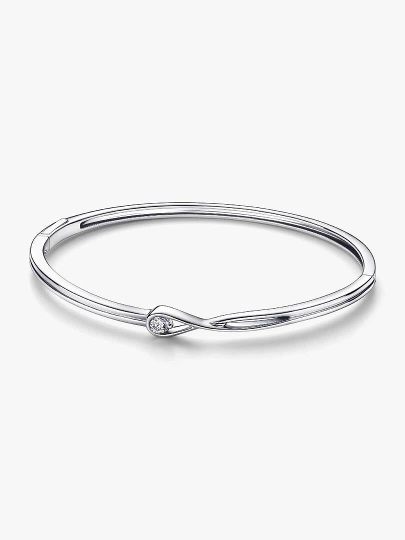 Pandora Infinite Sterling Silver Lab-grown Diamond Bangle 0.15 ct TW, Sterling silver