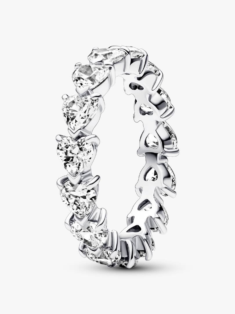 Band of Clear Hearts Ring Sterling silver