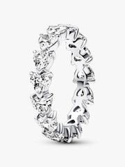 Band of Clear Hearts Ring Sterling silver