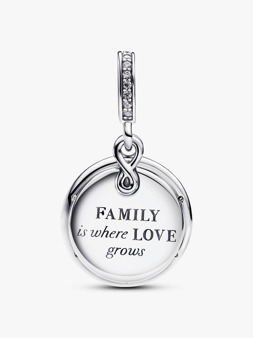 Glow-in-the-dark Infinity Tree Double Dangle Charm Sterling silver