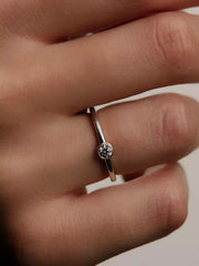 Pandora Era Bezel Sterling Silver Lab-grown Diamond Ring 0.15 ct TW, Sterling silver