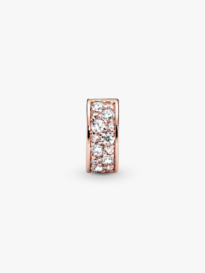 Clear Pavé Clip Charm 14k rose gold plating