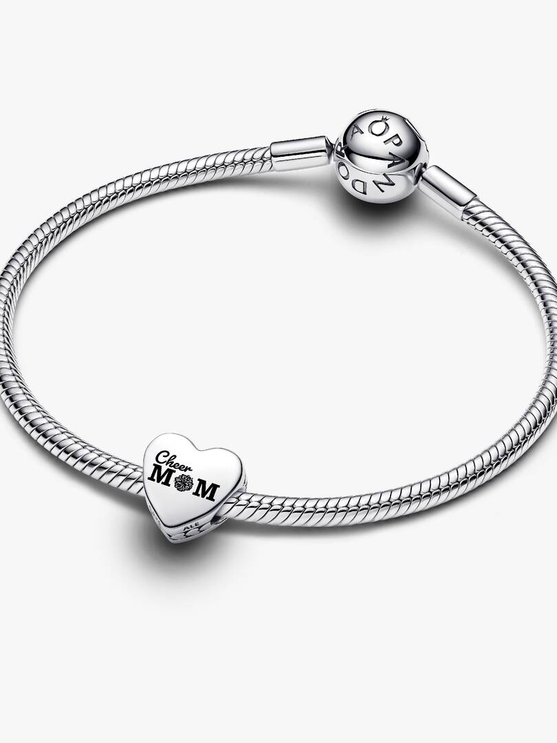 Cheer Mom Heart Charm Sterling silver