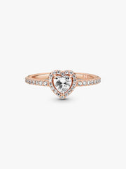 Sparkling Elevated Heart Ring 14k rose gold plating