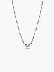 Triple Stone Heart Collier Necklace Sterling silver