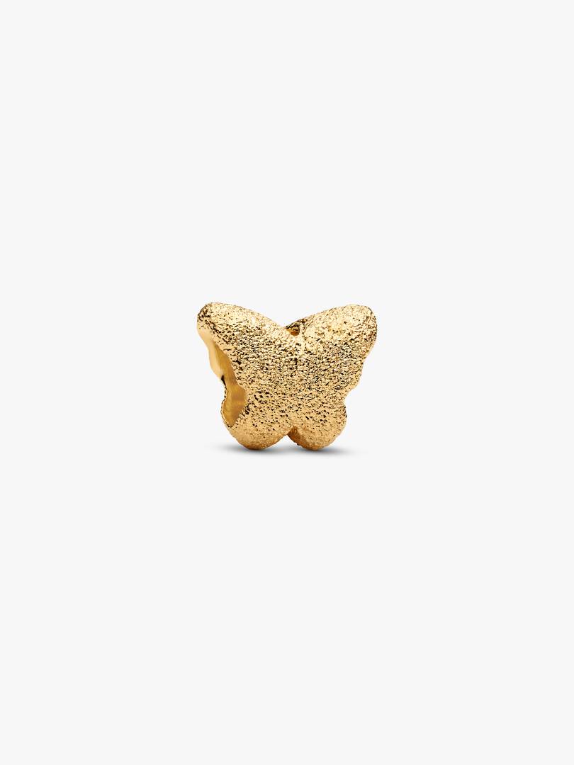 Textured Butterfly Mini Charm 14k gold plating