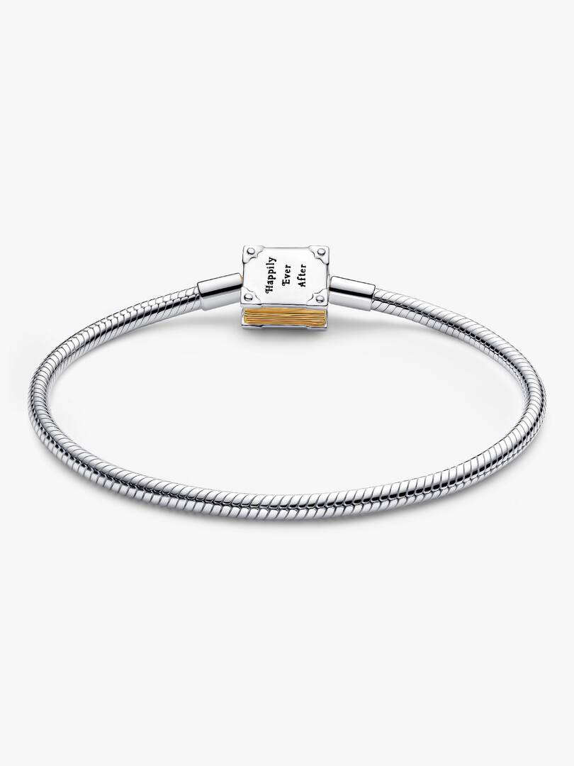 Disney Princess Storybook Lab-grown Diamond Snake Chain Bracelet 0.012 ct TW, Sterling silver, 14k gold plating