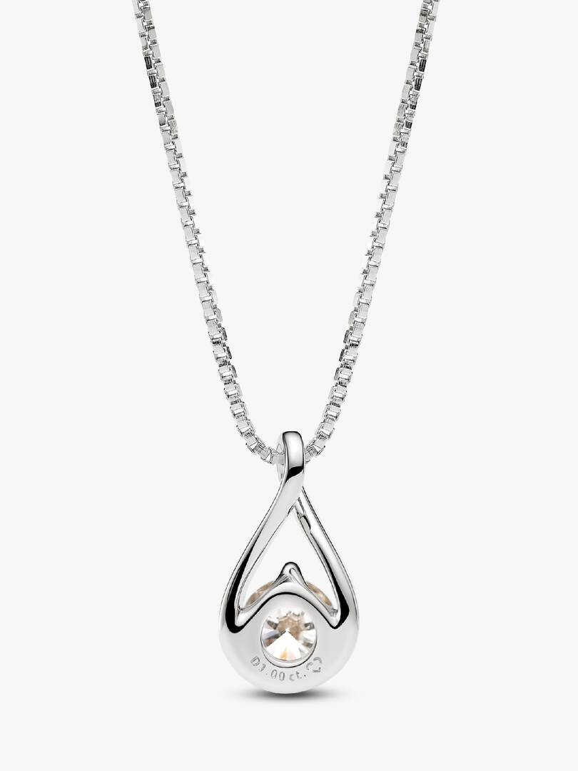 Pandora Infinite 14k White Gold Lab-grown Diamond Pendant Necklace 1.00 ct TW, 14k white gold