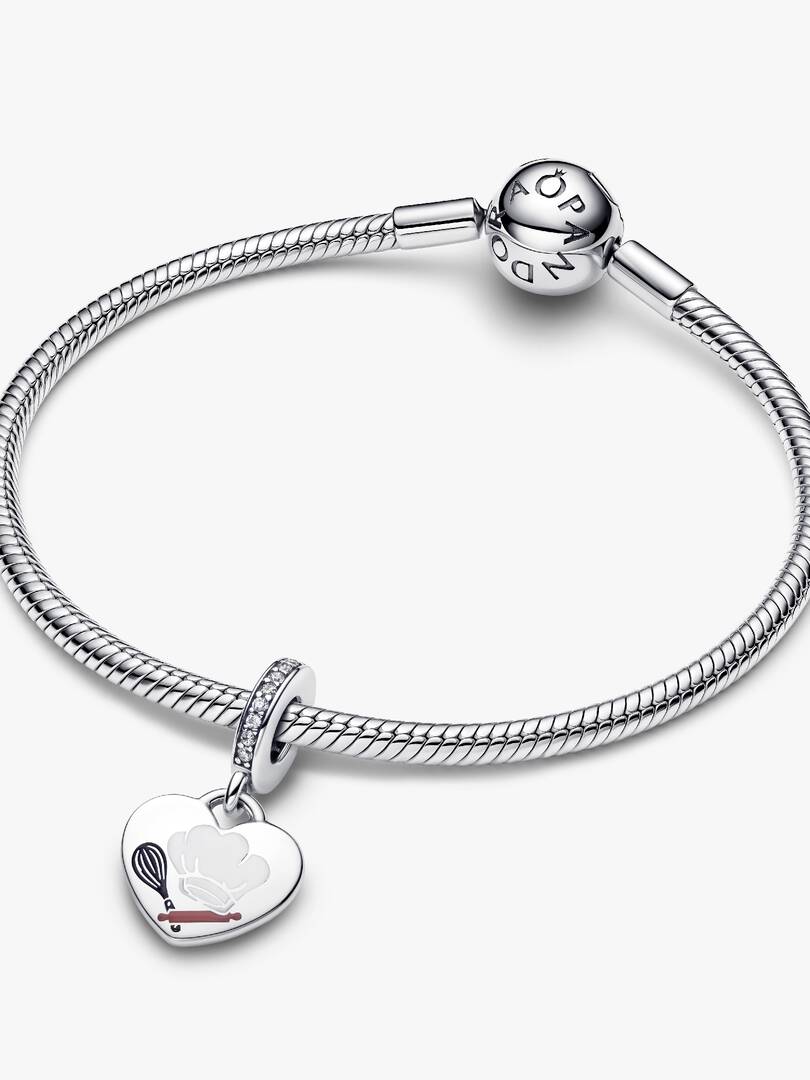 Engravable Baking Tools Heart Dangle Charm Sterling silver