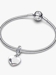Engravable Baking Tools Heart Dangle Charm Sterling silver