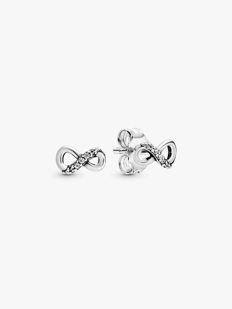 Sparkling Infinity Stud Earrings Sterling silver